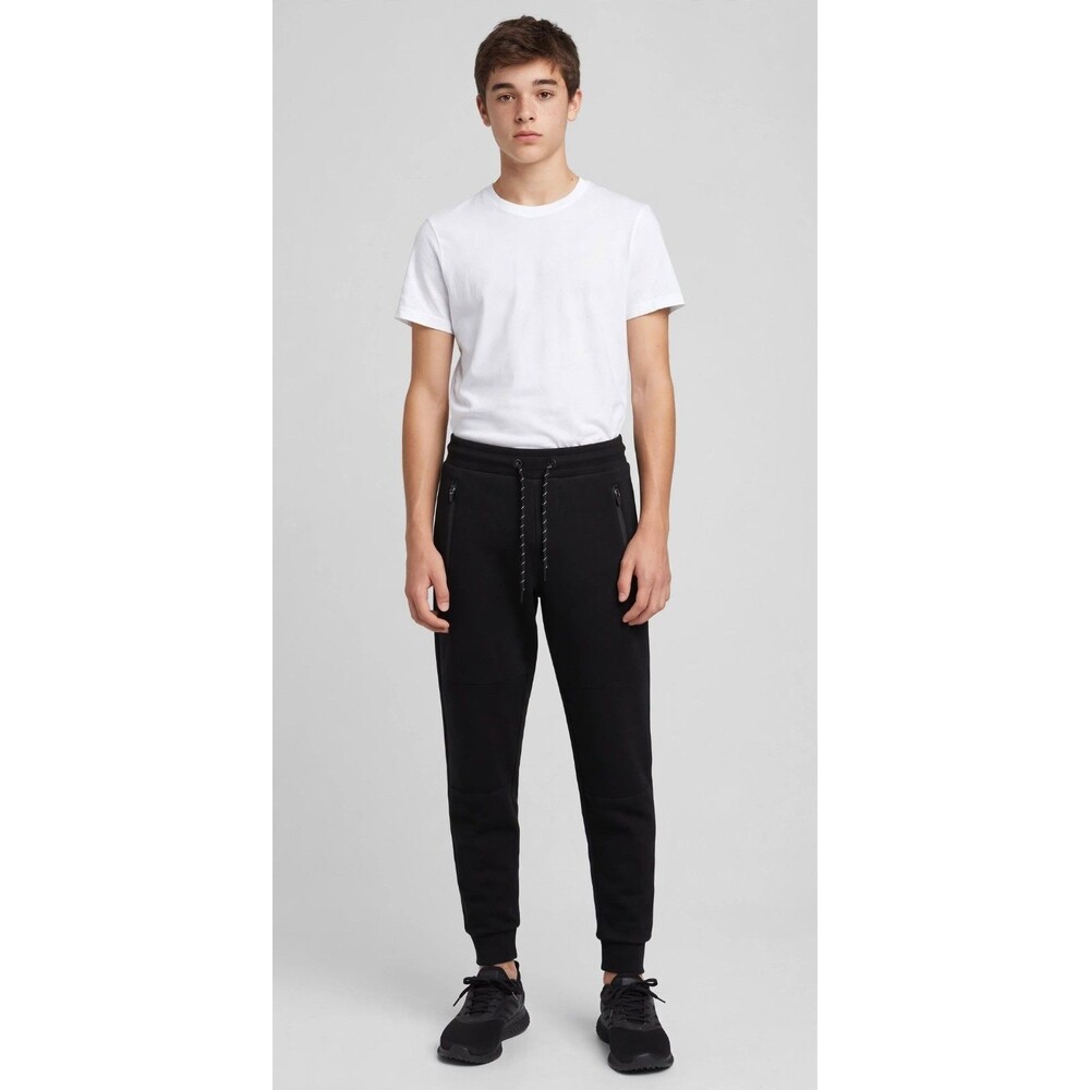 Aeropostale Jogger Pants XS Black Zip Pocket Moto Tapered Drawstring Tech Fleece